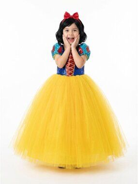 Girls Snow White Inspired Princess Dress Costume (Size 10)